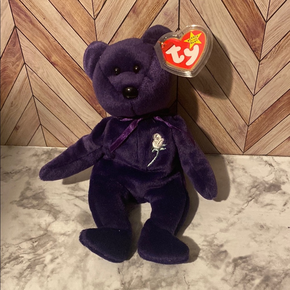 Princess Diana Ty Beanie Baby Purple Bear